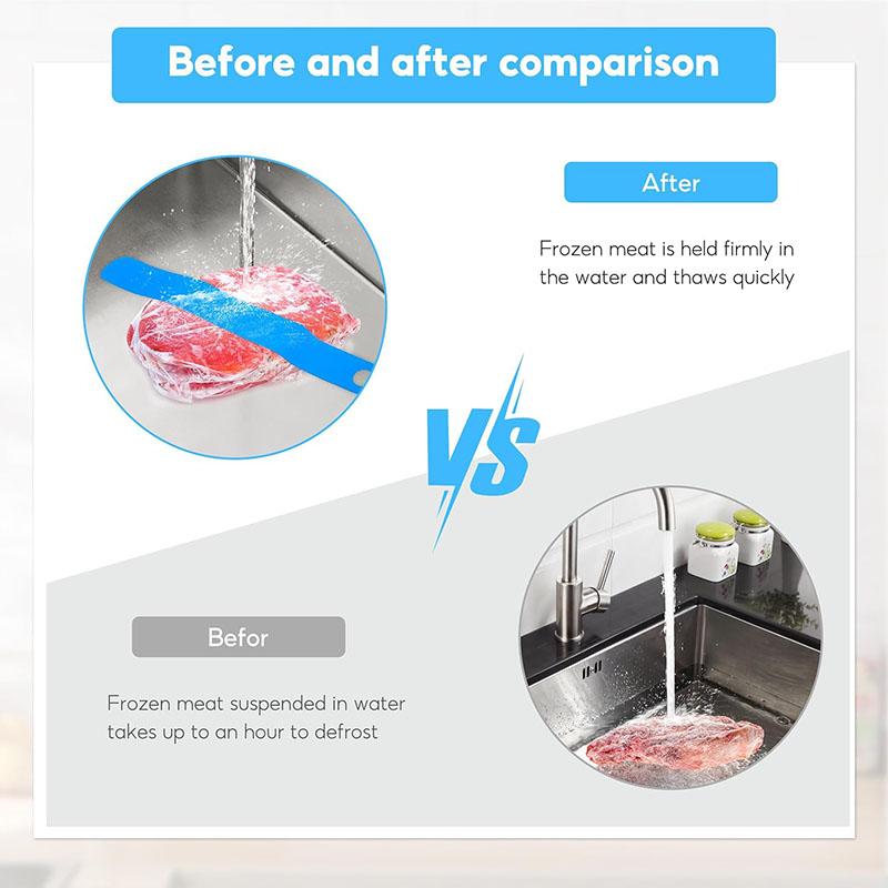 Kitchen Sink Thawing Fixator Belt With Strong Suction Cups Silicone Thaw Belt Frozen Food Meat Beef Thawing Tool Kitchen Gadgets
