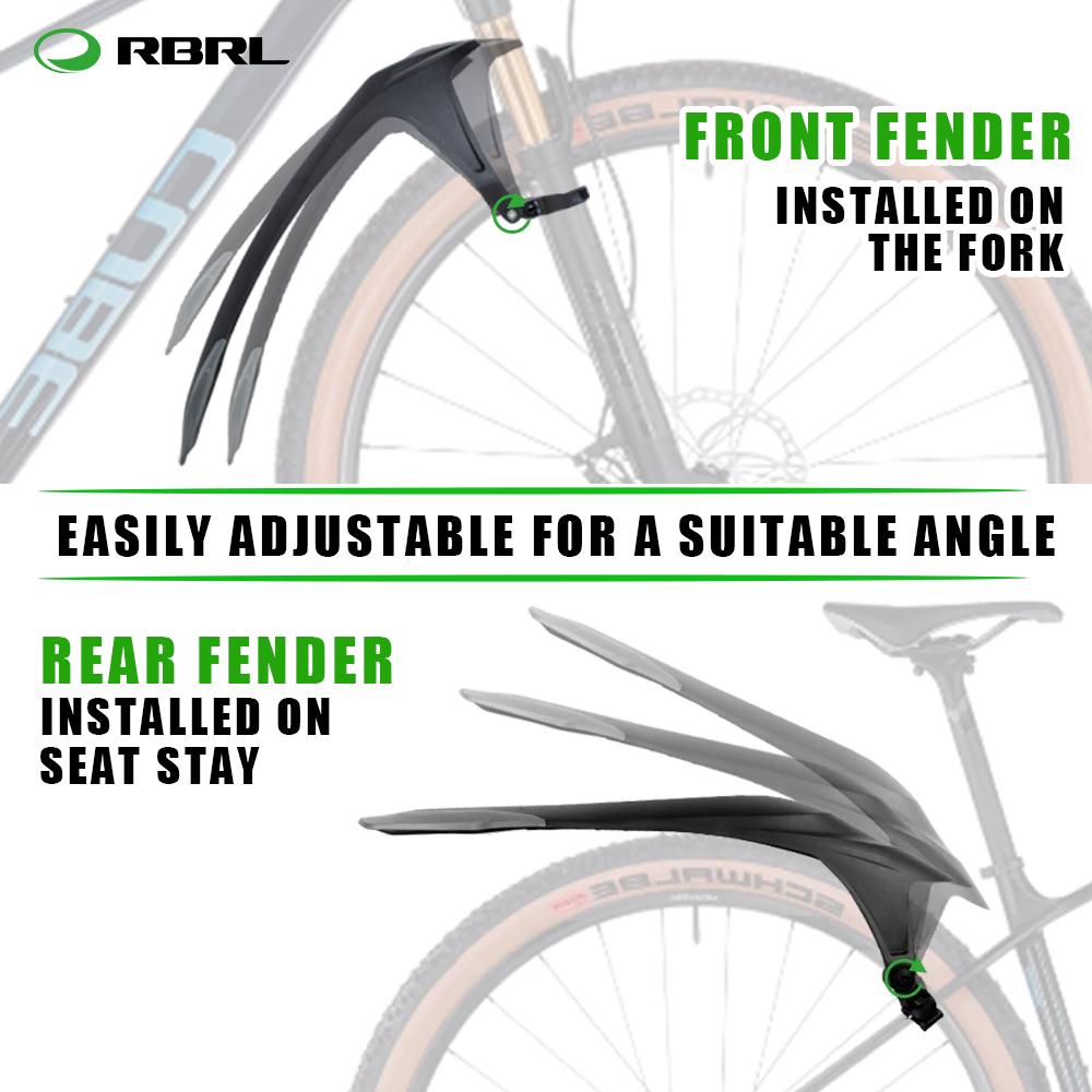 RBRL Parafango MTB per Biciclette PP Plastica Morbida Adatto per Biciclette da 24-29 Pollici Alette per Accessori Bicicletta per Mountain Bike