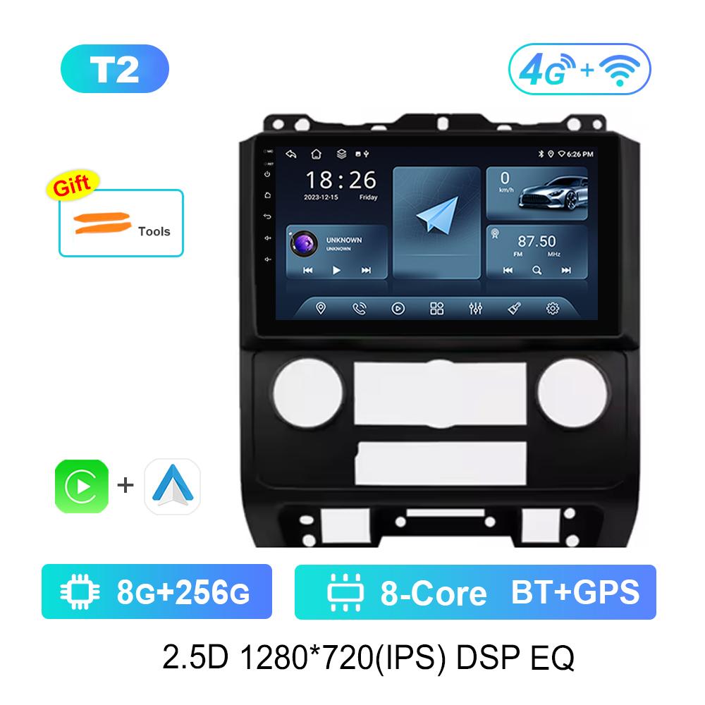 9 '' Car Video Multimedia Player DSP Stereo for Ford Escape 2007 - 2012 Carplay Android OS WiFi GPS 4G Bluetooth Split Screen