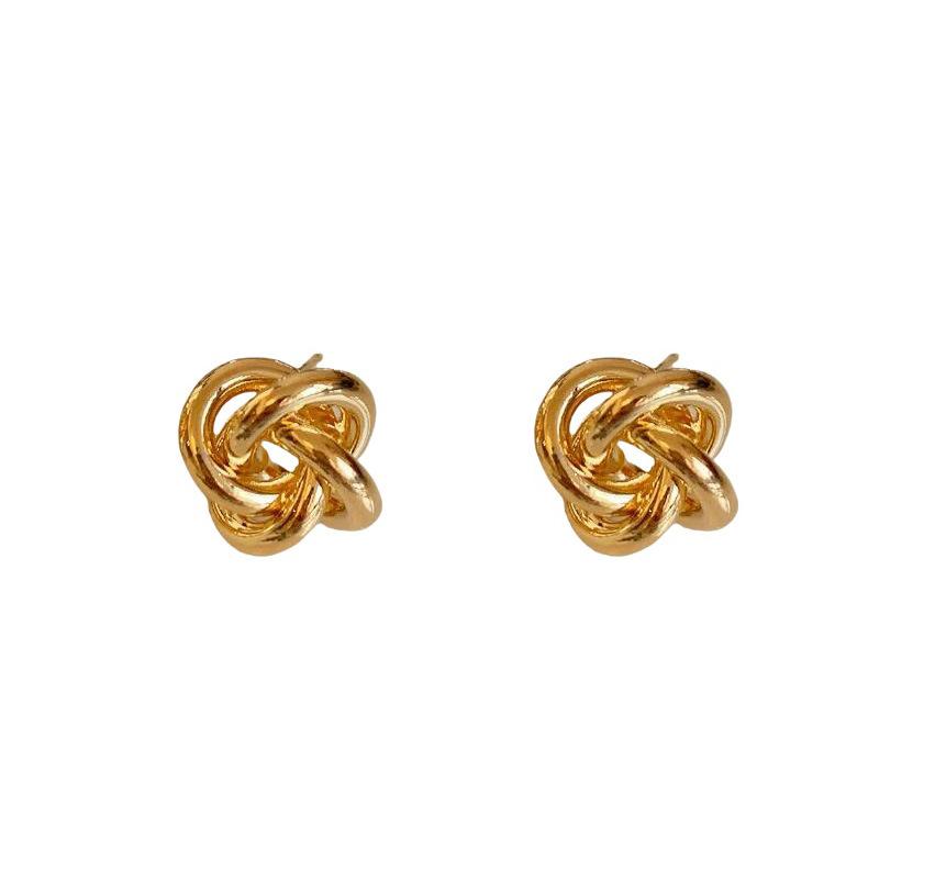 Women's Small Crowd Can Use Hollow Winding Fried Dough Twists Simple Earrings
