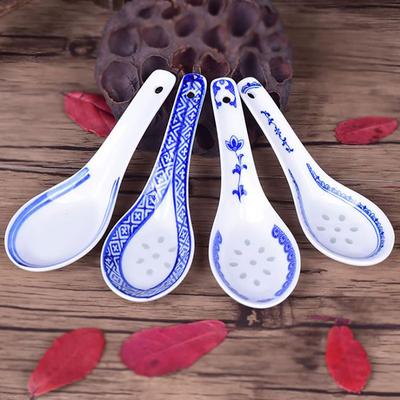 1PC Porcelain Ceramics Spoon Kitchen Tableware China Chinese Style Ceramic Spoon Blue And White Soup Spoons Chinese