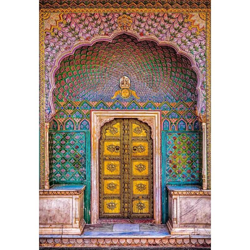 India Jaipur Lotus Gate Door Colorful Posters and Prints Canvas Printing Vintage Wall Art Picture for Living Room Home Decor
