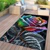Flannel Printed Rainbow Rose Rug 3D Floral Design Soft Fleece Outdoor Mat Garden Decor Vibrant Art Nature Theme Rugs