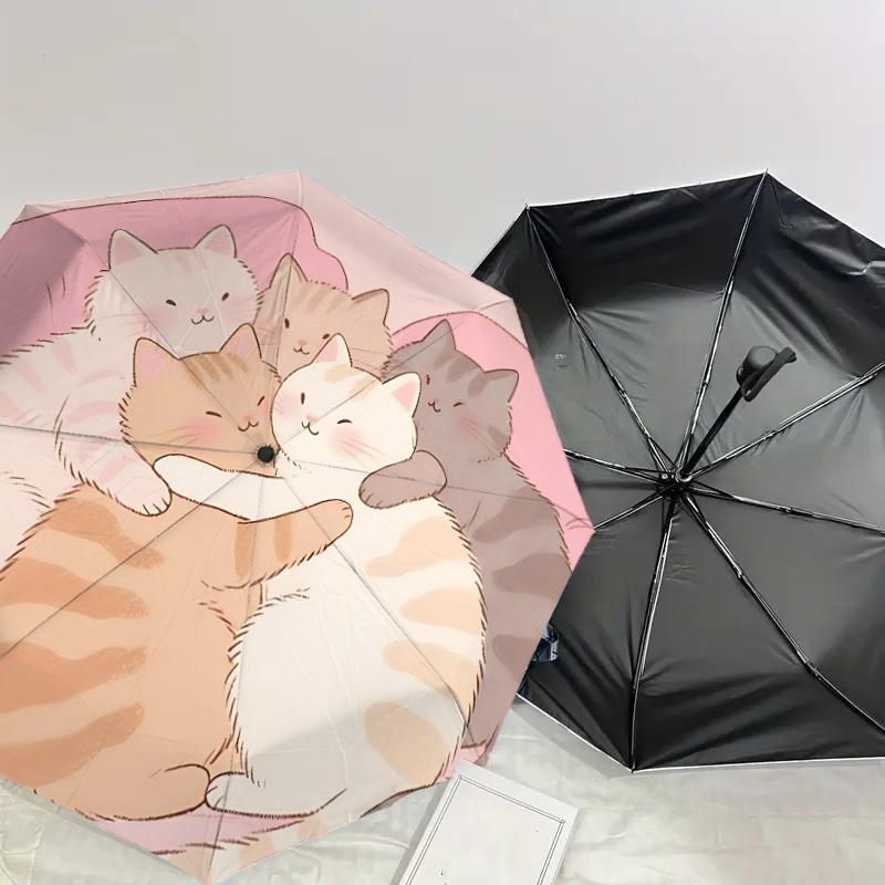 Cozy Cat Nap Umbrella: Perfect for Outdoor Adventures, Auto-Opening & Closing, Lightweight and Durable, Ideal As a Gift 046