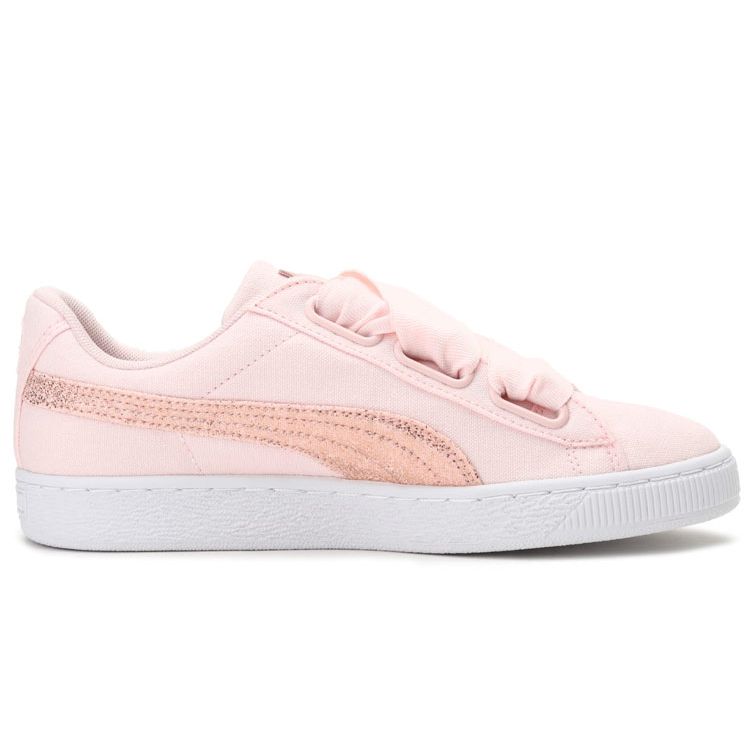 Puma Basket Heart Canvas Low Top Sneakers Women Sneakers Pink 366495-02