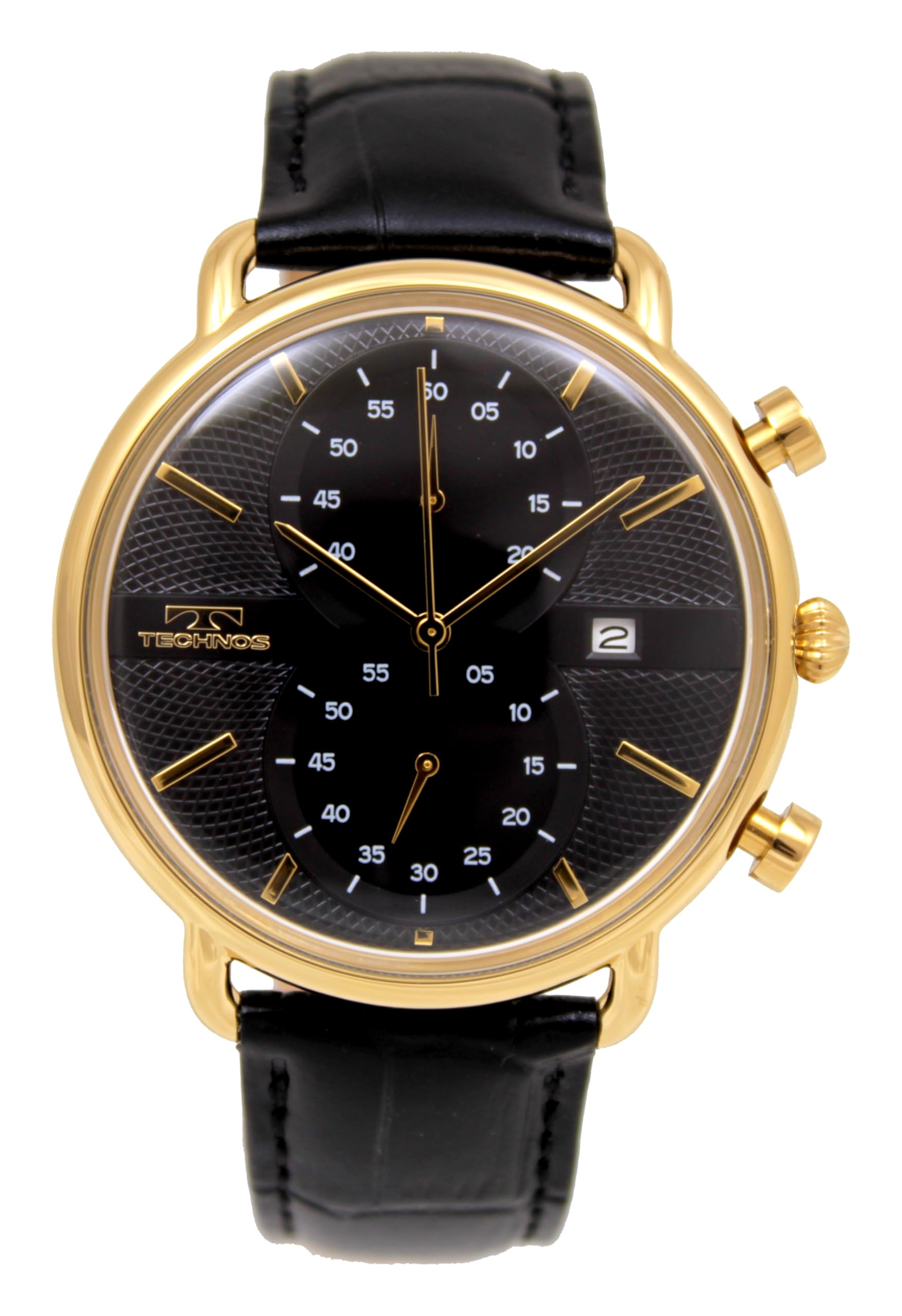 

Technos T6C26GB Chronograph Date Black Men s Watch, чёрный