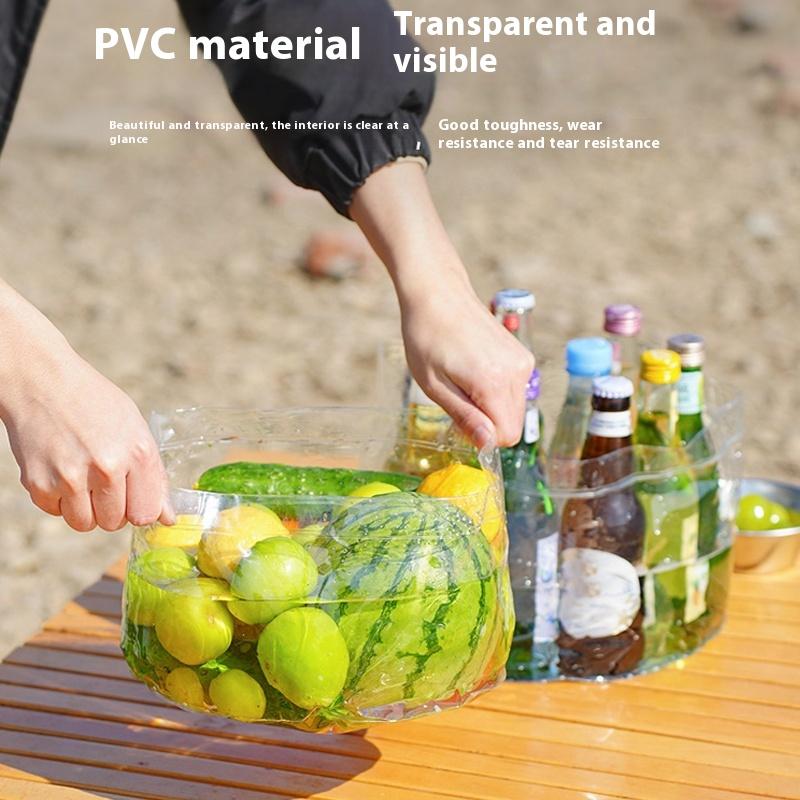 Outdoor Portable Clear Wash Basin Folding Dish Tub Sink Backpacking Kitchen Wash Fruit Camping Hiking Food Storage Container