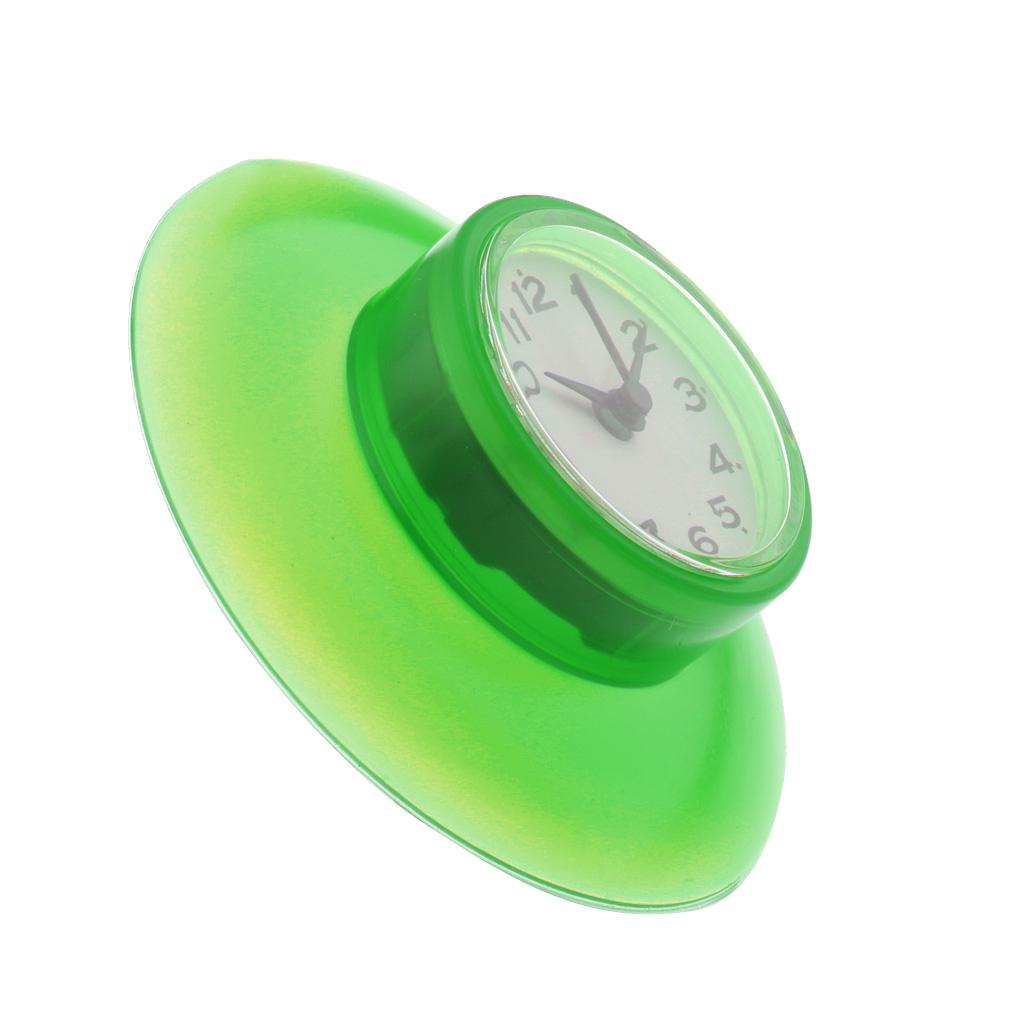 Mini Wall Clock Waterproof Suction Cup Silent Sucker Clock for Bathroom Mirror Kitchen Tile