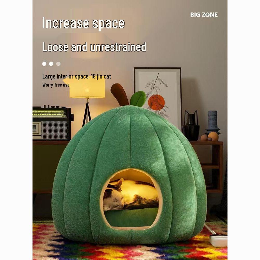 Warm Winter Cat & Small Dog Enclosed Bed - Durable, Insulated, Cold-Resistant Nest