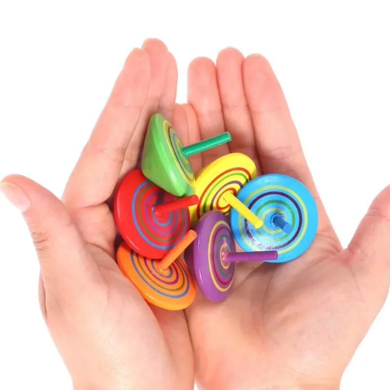 Fun Wooden Spinning Tops for Children’s Party Gifts  Birthday Carnival Gift Souvenirs Back-to-school Classroom Rewards