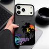 Creative Coconut Sunset Pattern Case For iPhone 17 16 Pro Max iPhone 15 14 13 Pro Max 11 16e 17e Luxury Leather Texture Matte Silicone Cover
