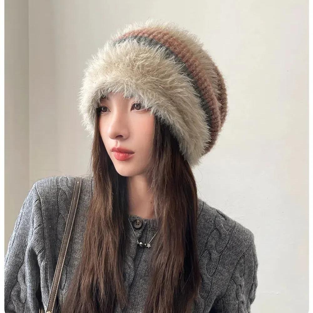 Warm Ear Protection Hat Knitted Hooded Hat New Beanies Cap  Autumn Winter
