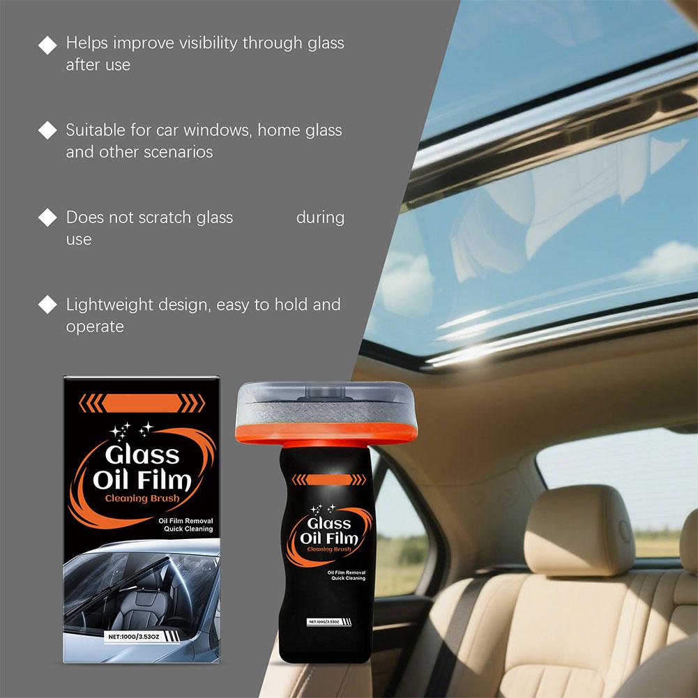 Car Glass Oil Film Remover Professional Car Windshield Film Anti-fog Cleaning Polishing Windows Clean Oil Brightening Brush R7D5