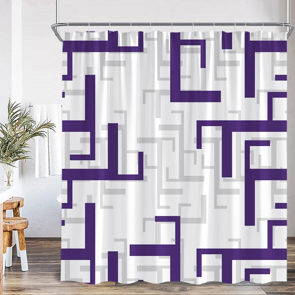 Geometric Shower Curtain Simple Abstract Creative Pattern Bathroom Decortaions Modern Polyester Fabric Home Decor for Bath