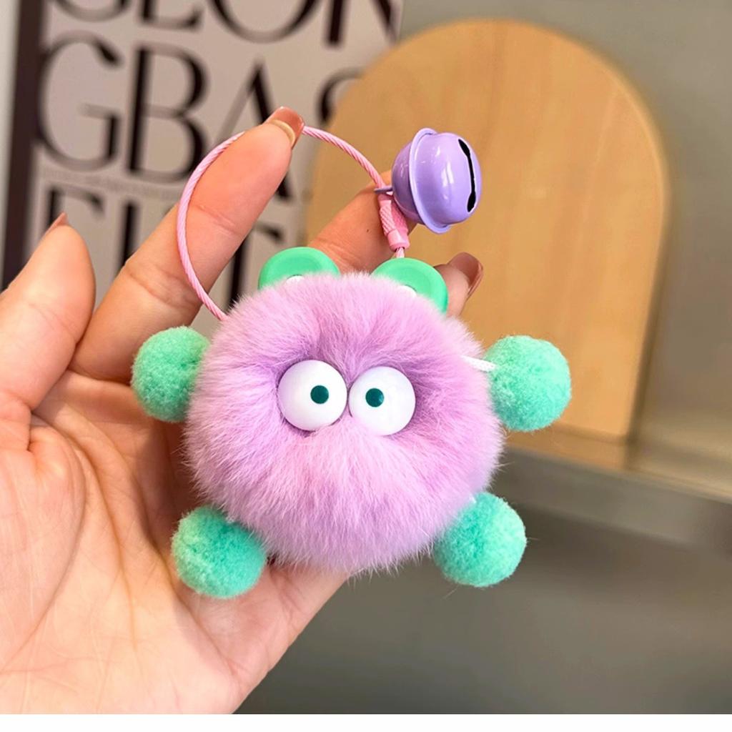 Imitation Rex Rabbit Fur Keychain Plush Pendant Trinkets Plush Briquettes Bag Car Pendant Key Chain