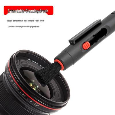 Digital SLR Camera Lens Cleaning Pen with Dual Carbon Tips & Retractable Brush for Screens & Keyboards