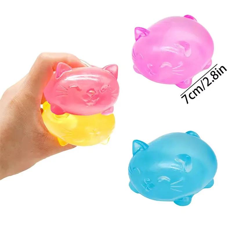 Mini Cute Cat Shape Squishy Maltose Decompression Toy Non-toxic Fun Tool Pressure Relief Adults Kids Birthday Party Gift