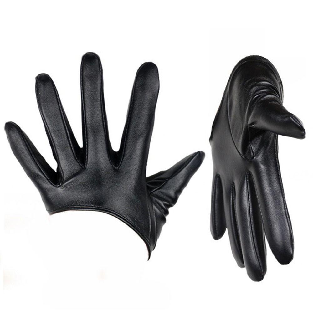 Performance Mittens PU Leather Gloves Ladys Driving Dress Five Finger Gloves Cosplay  Mittens