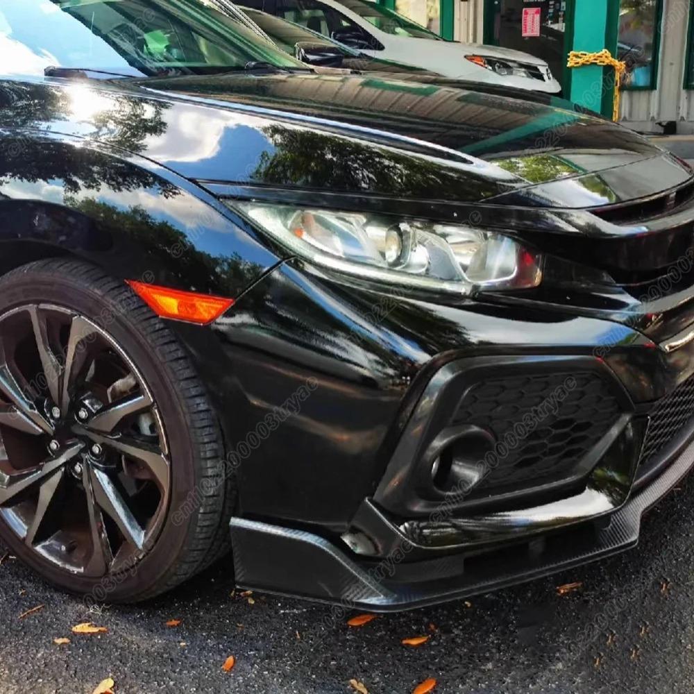 For Honda Civic X FC FK 10th Gen 2016 2017 2018 2019 2020 2021 Car Front Spoiler Splitter Lip Body Decoration Modification Kit