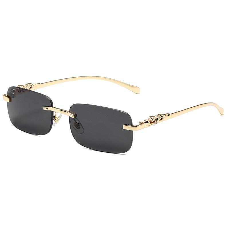 New Rimless Square Sunglasses Men's and Women's Retro Decorative Metal Sunglasses