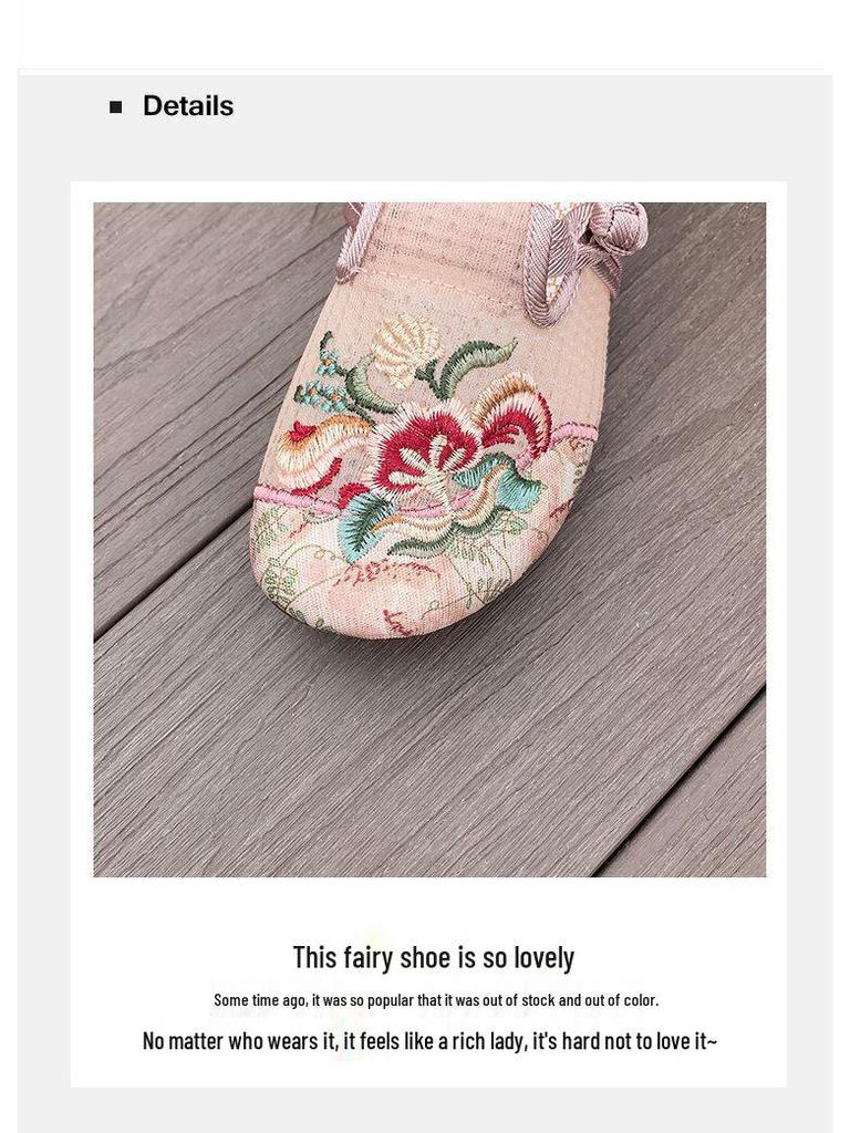 Women's Embroidered Slip-on Mesh Breathable Shoes with Soft Sole