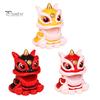 Solar Lion Car Dashboard Ornaments Chinese Style Lucky Lion Dance Model Solar Powered Home Decoration 2024 Year of The Dragon Gift for Drivers
