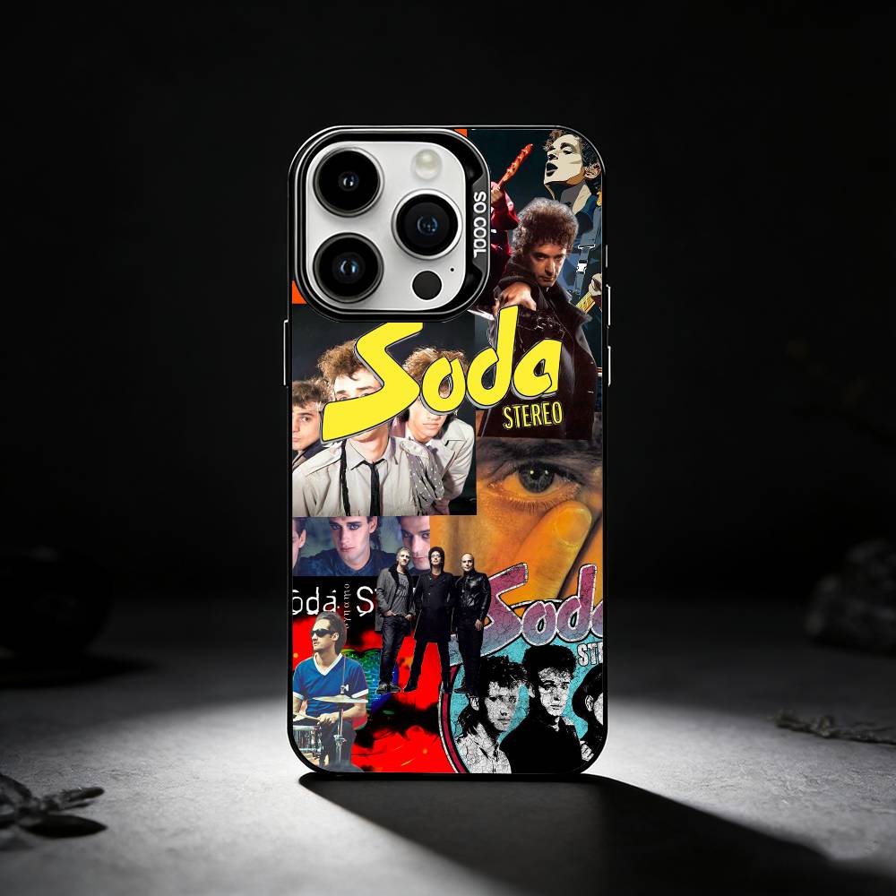 

Чехол для телефона Rock Band S-Soda S-Stereo для iPhone 17,16,15,14,13,12,11 Plus,Pro Max,XS,Цветной серебристый чехол для телефона iPhone16e