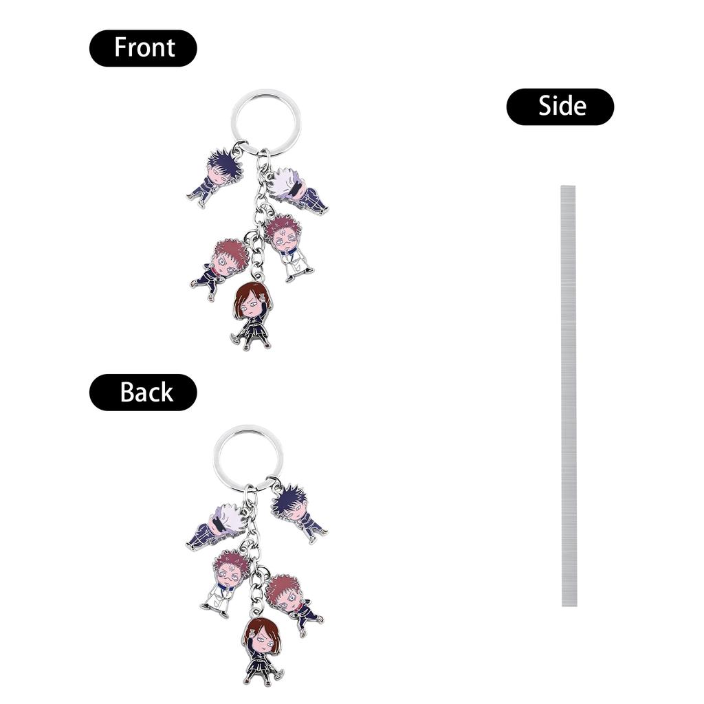 Metal Keychain Set Featuring Multiple Character Designs Durable Alloy Material with Keyring Attachment for Everyday Use Collectible Accessory