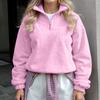 Women's Fashionable And Casual Fleece Line Solid-color Long Sleeve Top