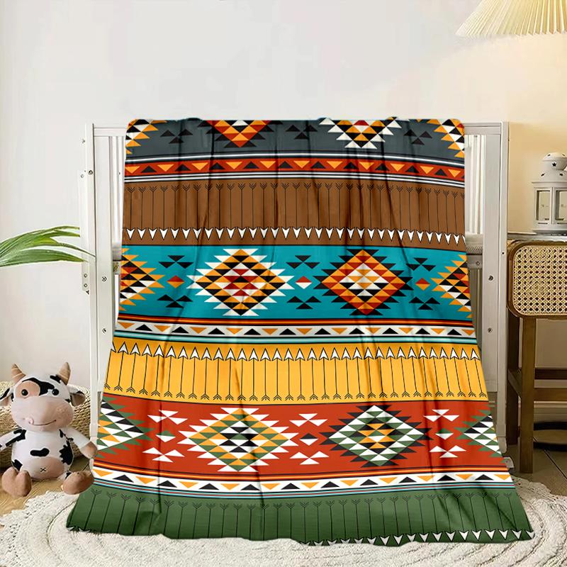 Coperta con motivo nativo americano Coperta in flanella per letto, divano, Campeggio, Escursionismo, Essenziali per picnic, regalo per la famiglia Regali per fan