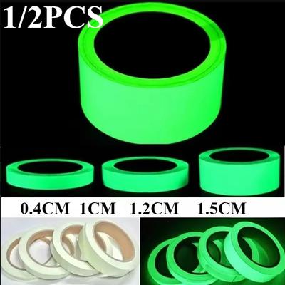Zelená luminiscenční páska Fluorescenční reflexní samolepicí nálepky Výstražná bezpečnostní DIY domácí dekorace Festivalová párty Výstražná páska