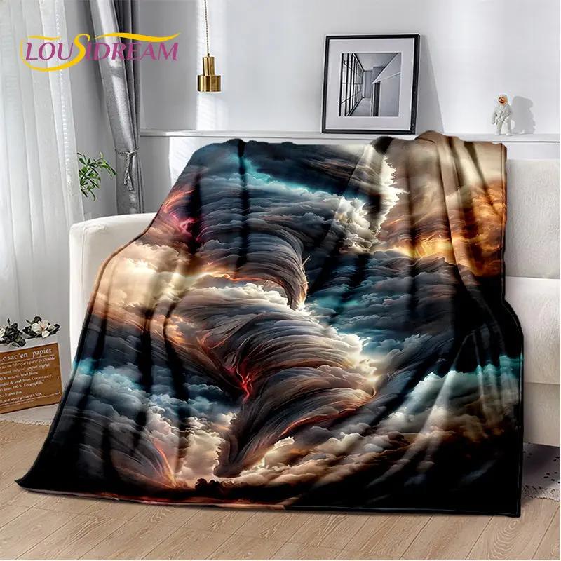 3D Natural ,Tornado, Cloud Soft Plush Blanket,Flannel Blanket Throw Blanket for Living Room Bedroom Bed Sofa Picnic Kids Office