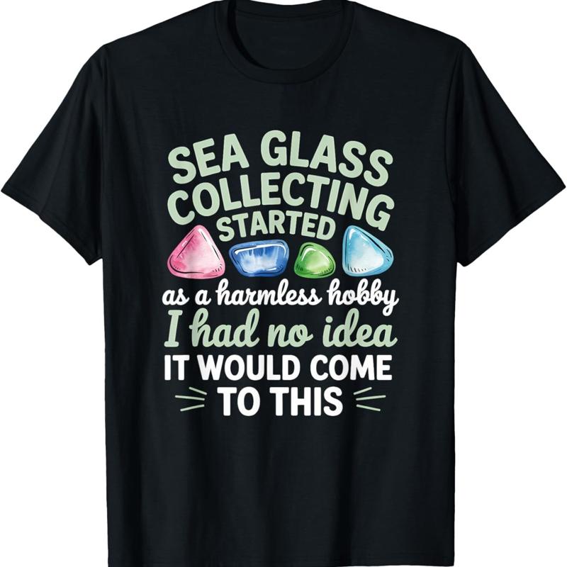 Verre de mer collecte inoffensif passe-temps plage floraison de mer t-shirt S