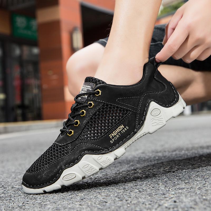 Summer Casual Men's Shoes Black Brown Versatile Style Outdoor Leisure Comfortable Street Walking Luxury Daily Shoes Fashion