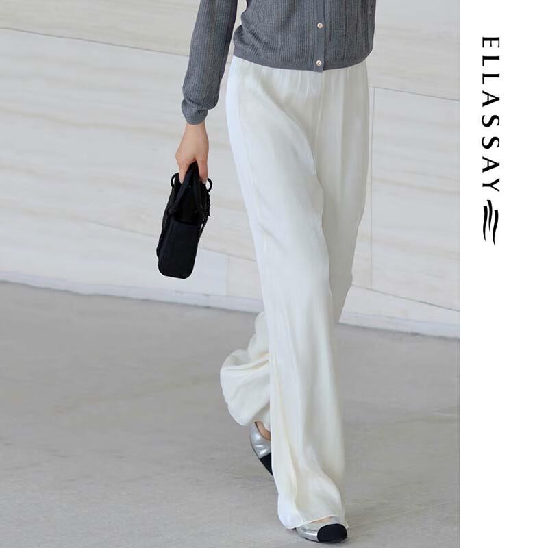 ELLASSAY Women's Relaxed Wide-Leg Trousers