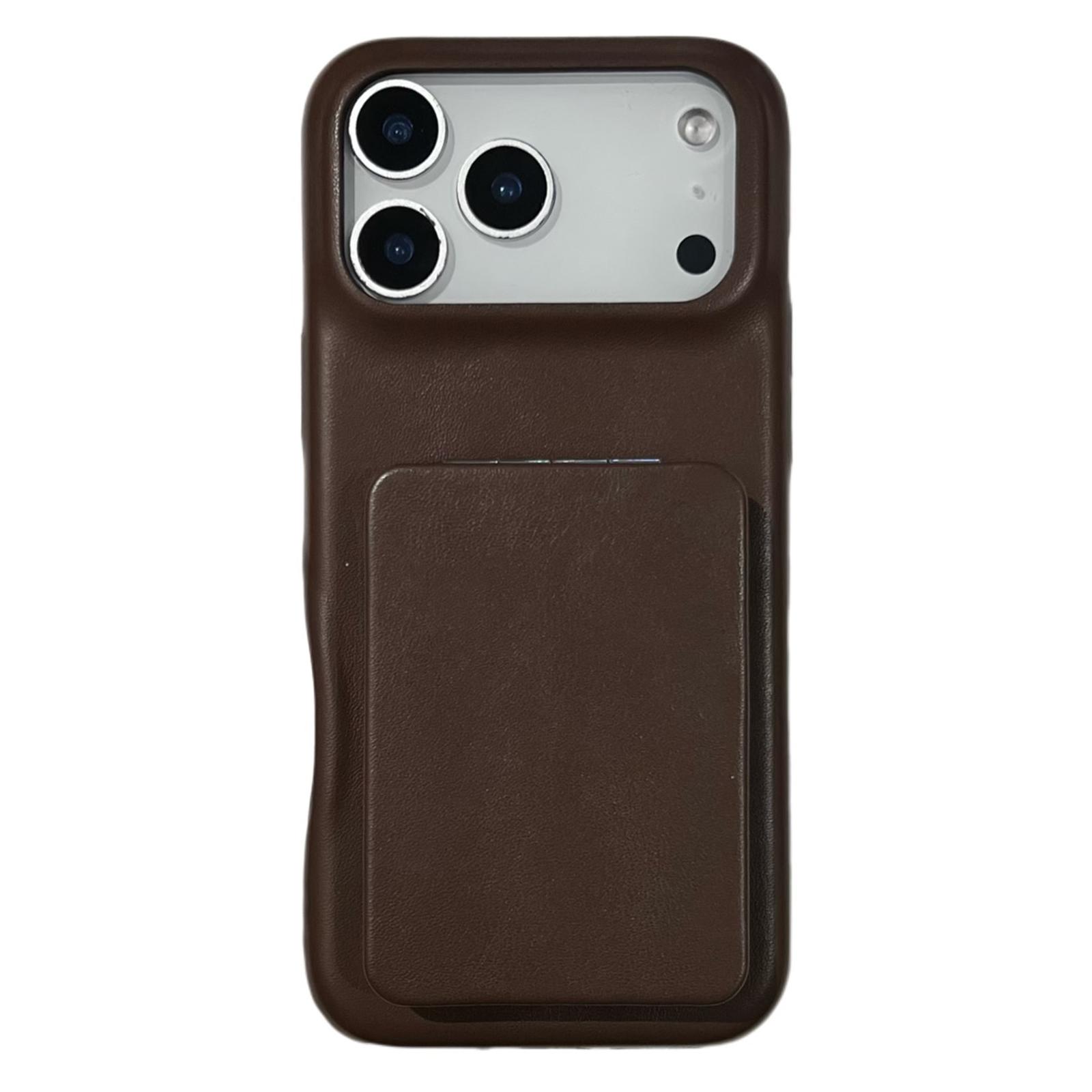 For iPhone 17 Pro Case Flip Mirror Kickstand PU Leather + PC Phone Cover