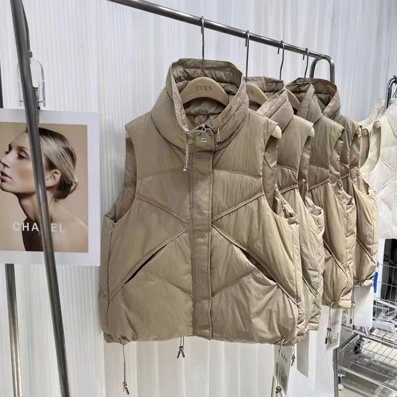 Women's Winter Outer-Wear Down Vest Loose Plus Size Stand Collar Down Waistcoat Gilet