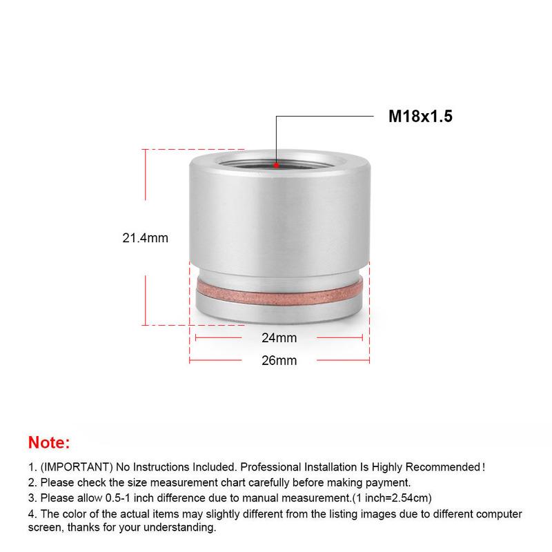 O2 Sensor Bung Stainless Steel Oxygen Mounting Bungs and Plugs Adapter M18 x 1.5 Thread Exhaust Weld in Bung With