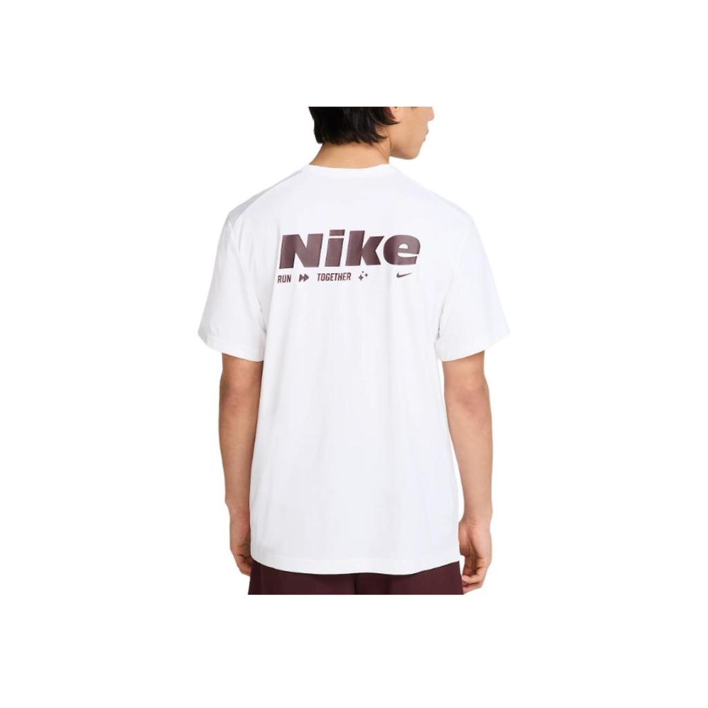 Nike Dri-Fit UV Logo Round Neck Sweat-Wicking Quick-Dry Fashionable Versatile Short Sleeve T-Shirt Men Tops White HV4882100