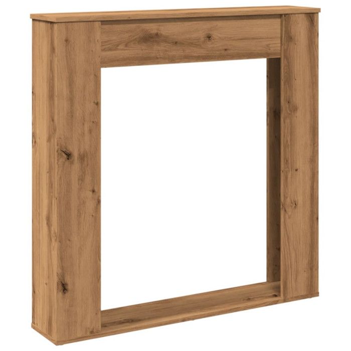 Handcrafted Oak Fireplace Surround 100x20x100 Cm Engineered Wood