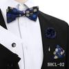 Korean Style 4-Piece Men's Bow Tie & Pocket Square Set for Weddings & Formal Events