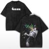 T-shirt Anime Reze Chainsaw Man Vintage Yk Lavé Oversize pour Homme Manches Courtes Coton Doux T-shirts Streetwear