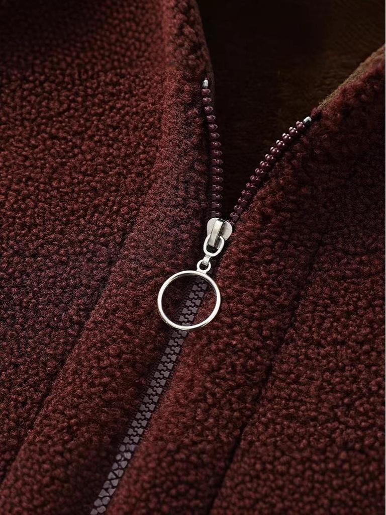 Winter Plush Hooded Jacket for Middle-aged and Elderly Women - Thickened Warm Cotton Outerwear