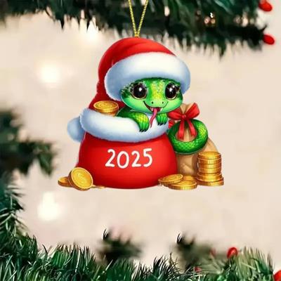 Vánoční ozdoba sněhuláka, Akrylový závěsný přívěsek se šňůrkou pro výzdobu vánočního stromku, Zrcátko v autě, Taška Dárek