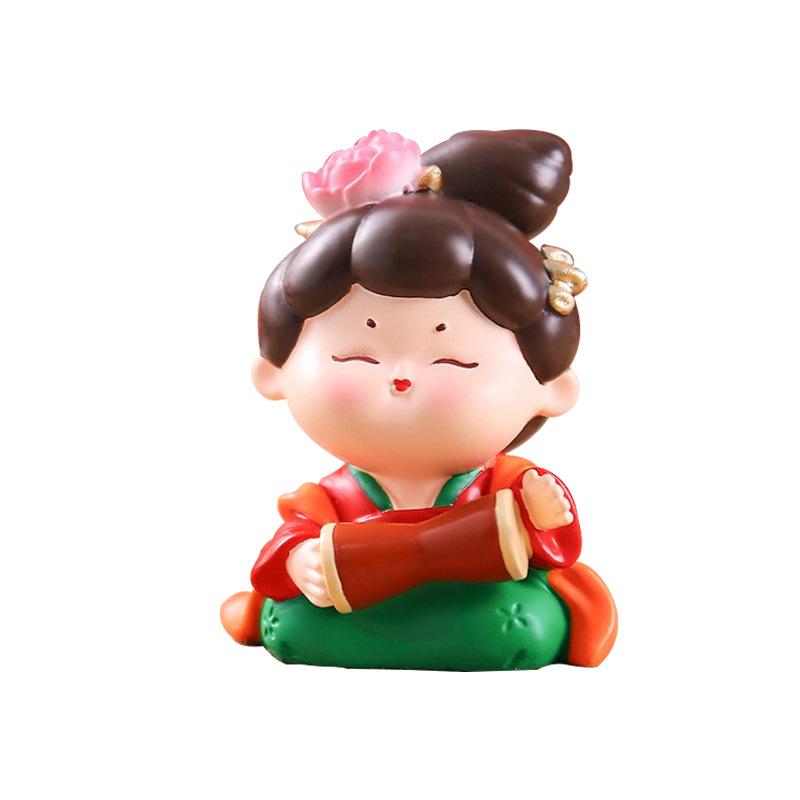 Creative Ancient Tang Lady Figurine: National Tide Style Desktop Ornament