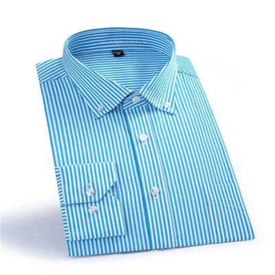2026 Men's Long-Sleeve Striped Business Shirt, Wrinkle-Free, Various Styles, Comfortable for Work