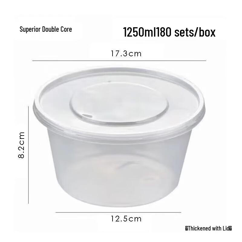 SPSR Disposable Round Takeaway Food Containers with Lids