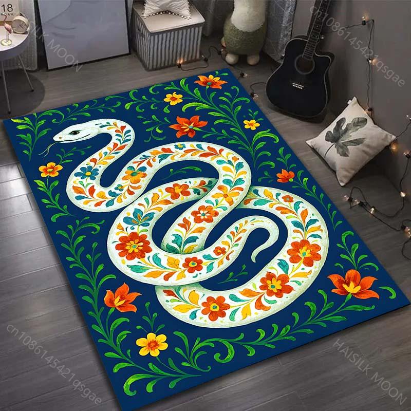 6 Stil Südostasiatischer Stil Tier Muster Teppich für Wohnzimmer Schlafzimmer Sofa Heimdekoration Rutschfeste Bodenmatte Große Größe