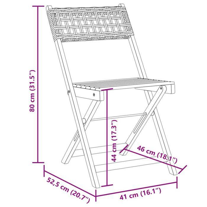 VidaXL Ensemble de bistro 3 pcs beige résine tressée et bois massif, ensemble de bistro de jardin, ensemble de balcon, 3281756