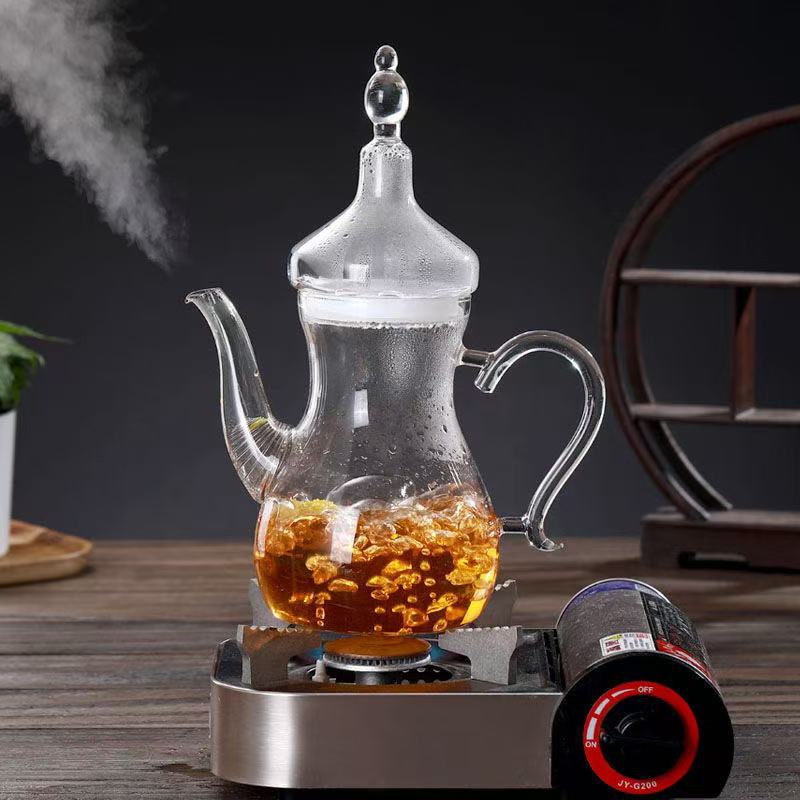 Glass brewed teapot High borosilicate high temperature resistant Arabian coffee pot Heatable large capacity transparent green tea warm wine pot